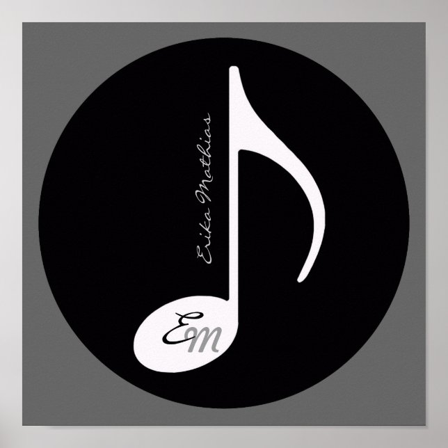 personalized music note black idea poster (Front)