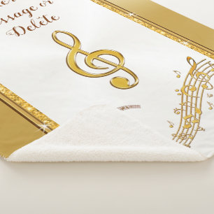 Personalized, Music Note Blanket, Cozy Sherpa Sherpa Blanket