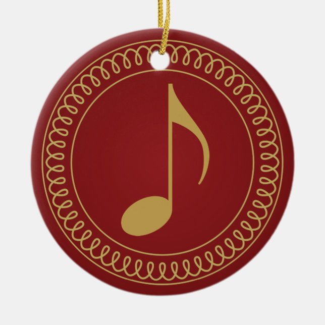 Personalized Music Note Christmas Ornament Gift (Front)