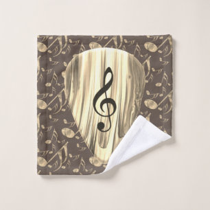 Personalized Music Note Guitar Pick  Bath Towel Set
