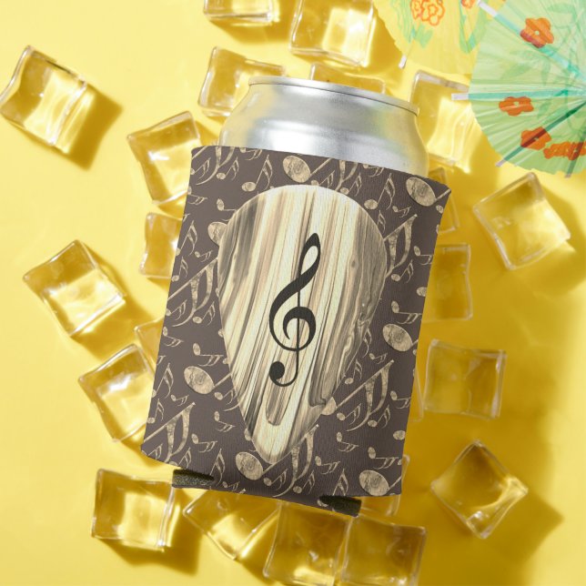 Personalized Music Note Guitar Pick  Can Cooler (In Situ Summer)