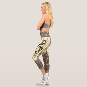 Personalized Music Note Guitar Pick Capri Leggings