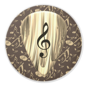 Personalized Music Note Guitar Pick  Ceramic Knob