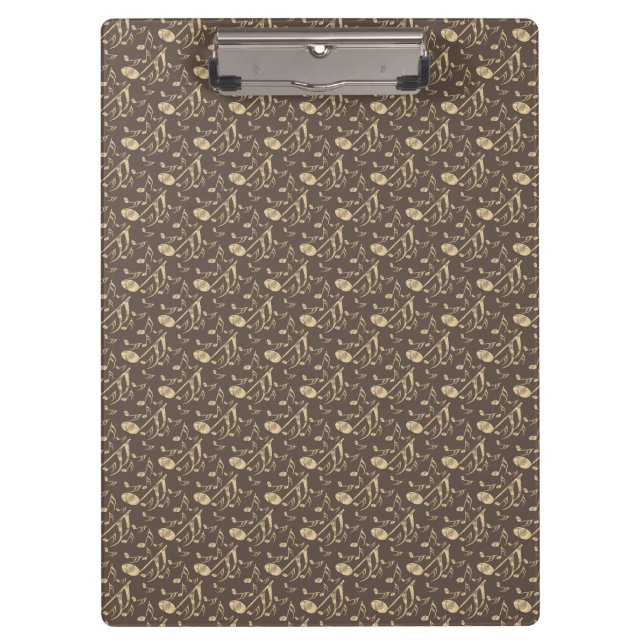 Personalized Music Note Guitar Pick  Clipboard (Front)