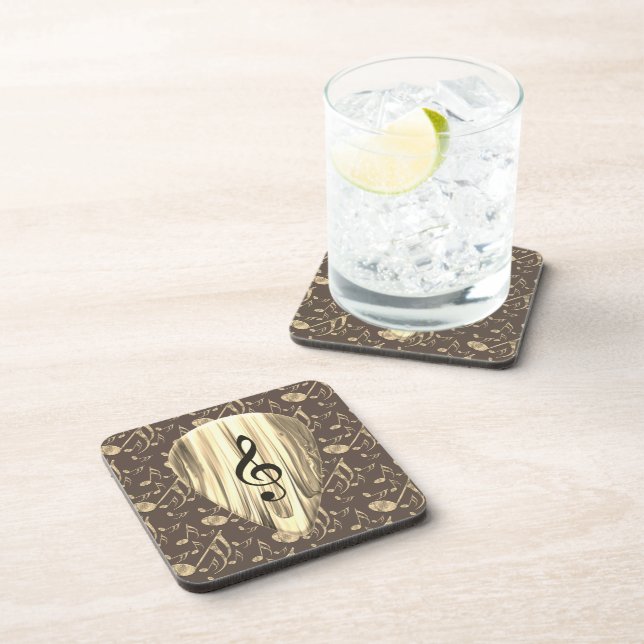 Personalized Music Note Guitar Pick  Coaster (Right Side)