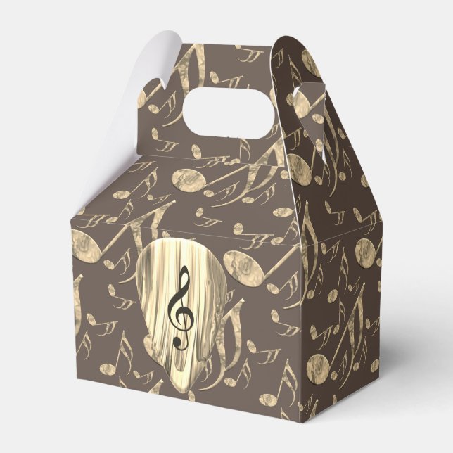 Personalized Music Note Guitar Pick  Favor Box (Back Side)