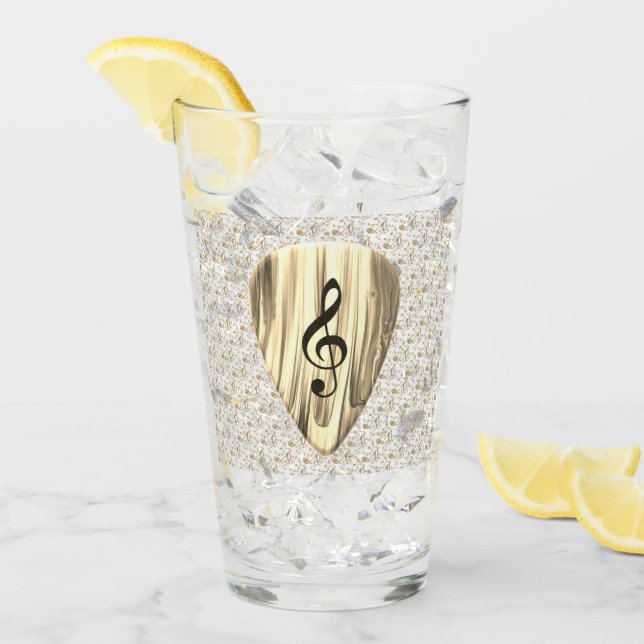 Personalized Music Note Guitar Pick  Glass (Front Ice)