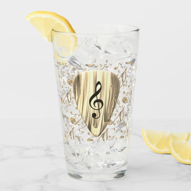 Personalized Music Note Guitar Pick  Glass (Front Ice)
