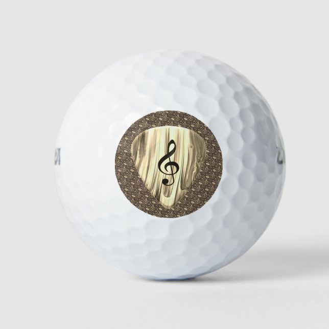 Personalized Music Note Guitar Pick  Golf Balls (Front)