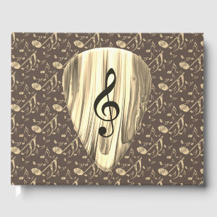 Personalized Music Note Guitar Pick Guest Book