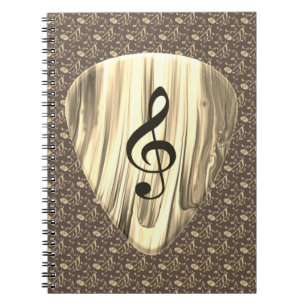 Personalized Music Note Guitar Pick  Notebook