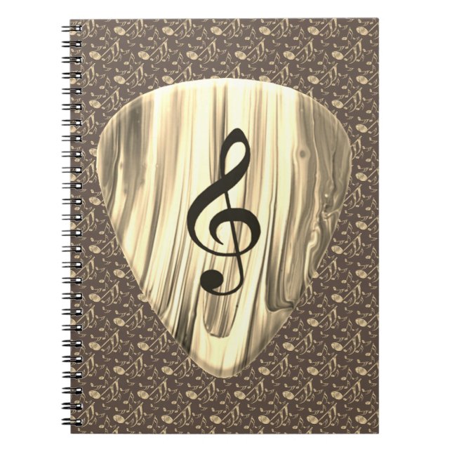 Personalized Music Note Guitar Pick  Notebook (Front)