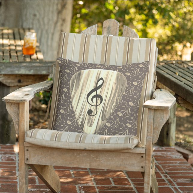 Personalized Music Note Guitar Pick  Outdoor Pillow (Chair)