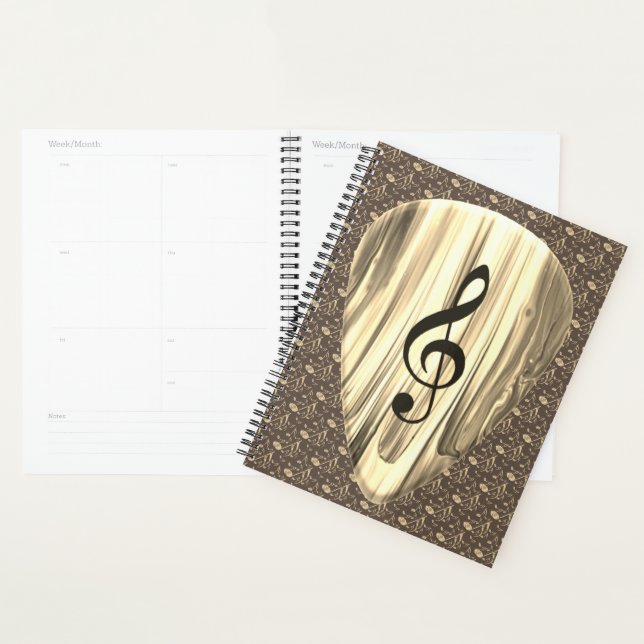 Personalized Music Note Guitar Pick  Planner (Display)