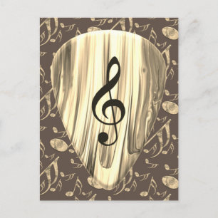 Personalized Music Note Guitar Pick  Postcard