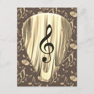 Personalized Music Note Guitar Pick Postcard