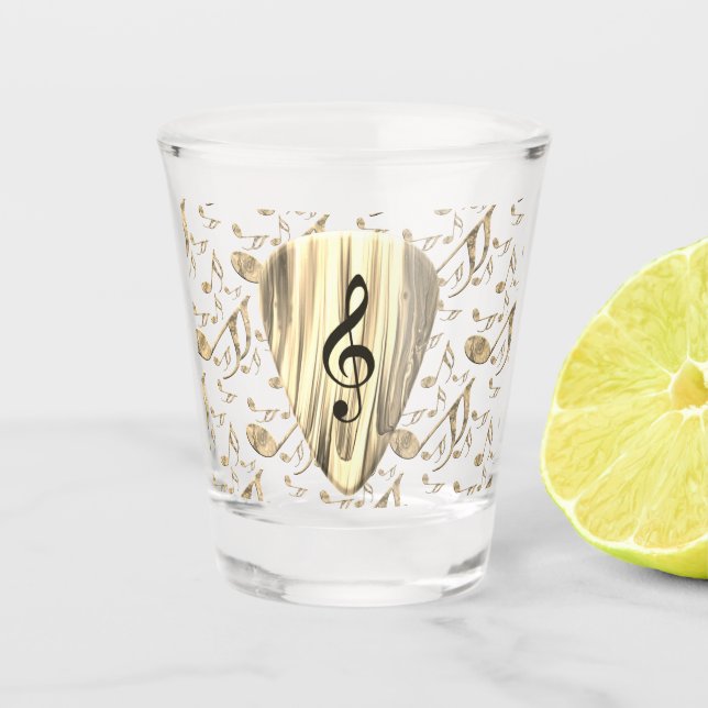 Personalized Music Note Guitar Pick  Shot Glass (Front)