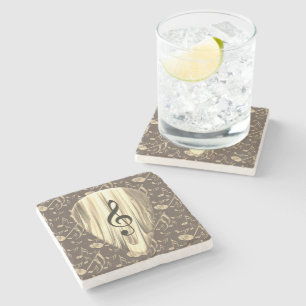 Personalized Music Note Guitar Pick  Stone Coaster