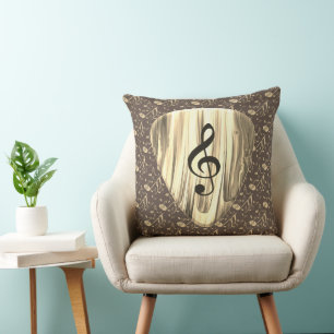 Personalized Music Note Guitar Pick  Throw Pillow