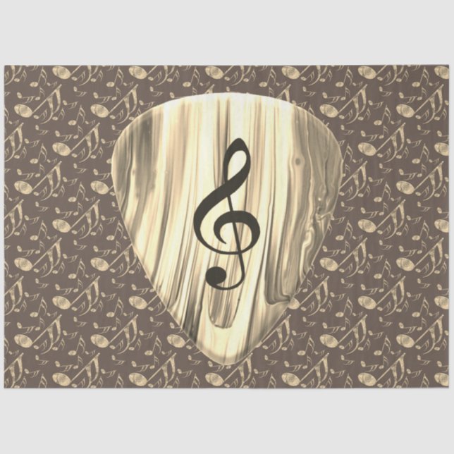 Personalized Music Note Guitar Pick  Tissue Paper (Front)