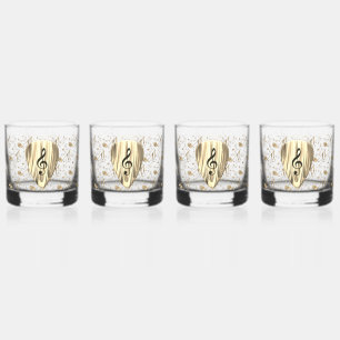 Personalized Music Note Guitar Pick Whiskey Glass