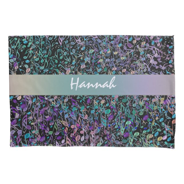 Personalized Music Note Pillowcase (Front)