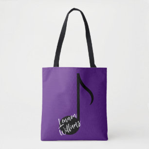Personalized Music Note Tote Bag