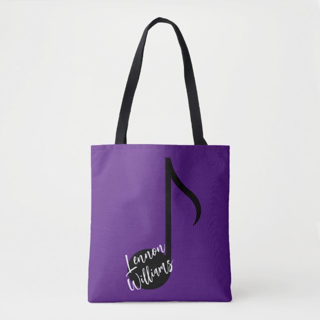 Personalized Music Note Tote Bag (Front)