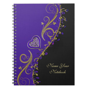 Personalized Music Notes Celtic Heart Notebook