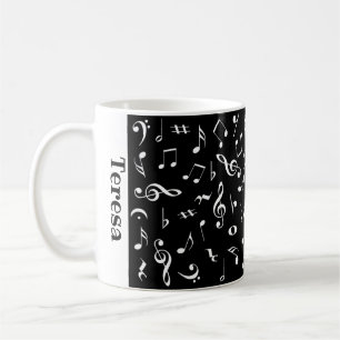 Personalized music notes mug