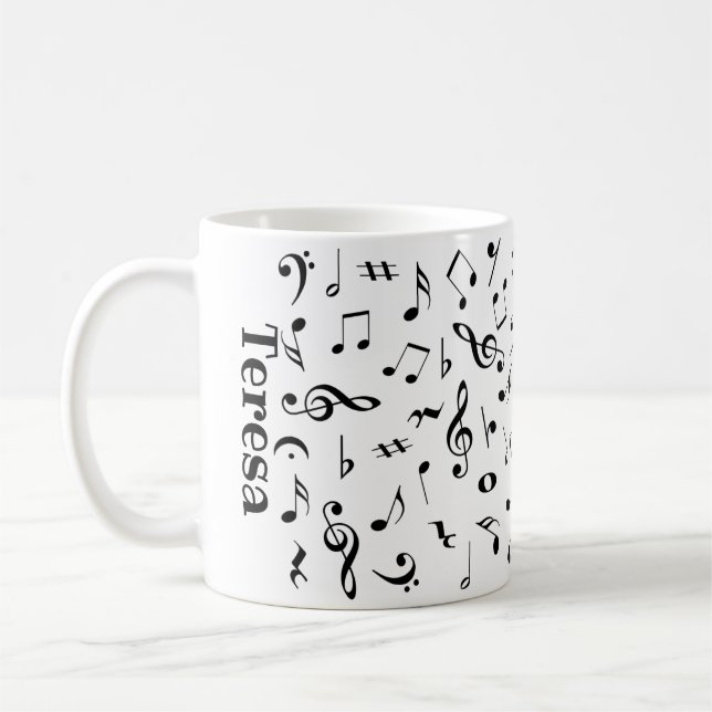 Personalized Music Notes mug (Left)