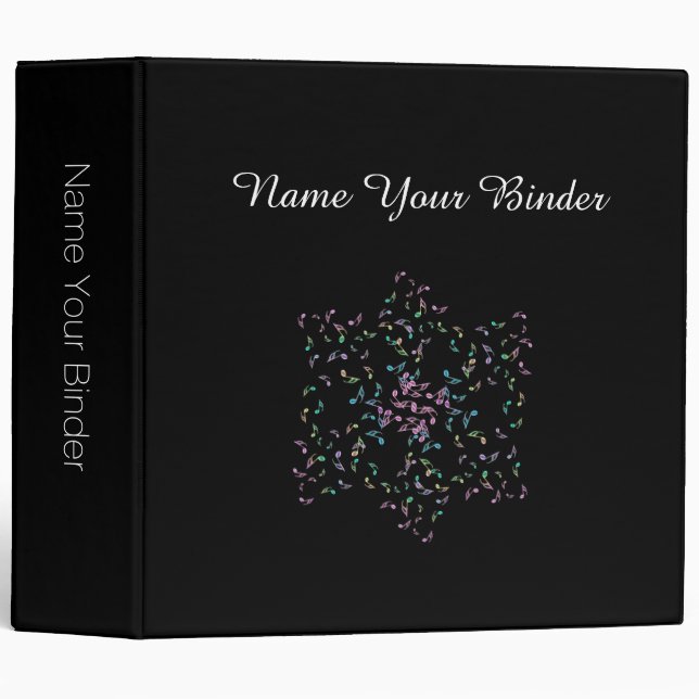 Personalized Music Notes Star Collage Binder (Front/Spine)