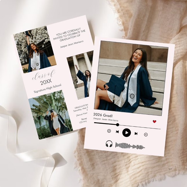 Personalized Music Player Class of 2025 graduation Invitation (Creator Uploaded)