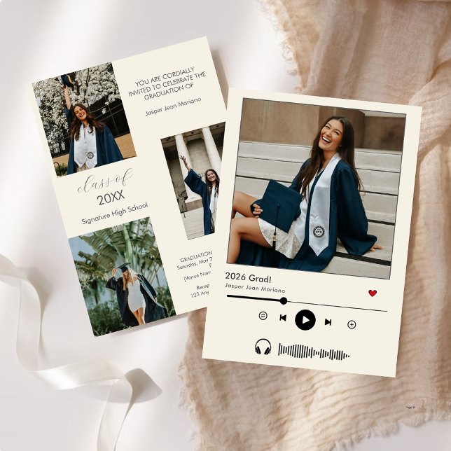 Personalized Music Player Class of 2025 graduation Invitation (Creator Uploaded)