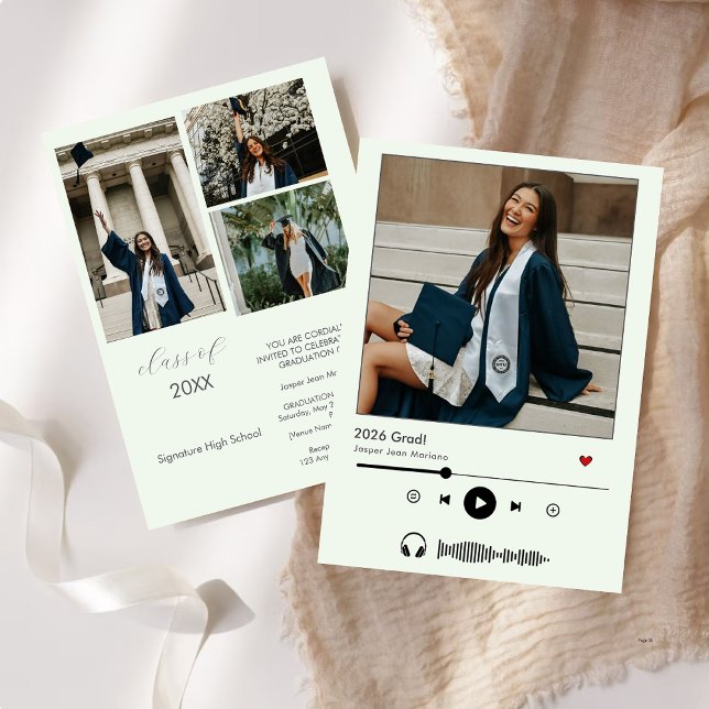 Personalized Music Player Class of 2025 graduation Invitation (Creator Uploaded)