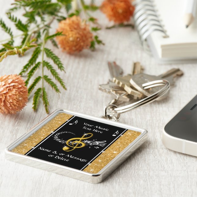 Personalized Music Related Gifts for Her, Music Keychain (Side)