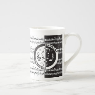 Personalized music score design bone china mug