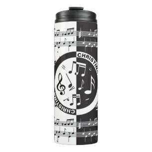 Personalized music score design thermal tumbler