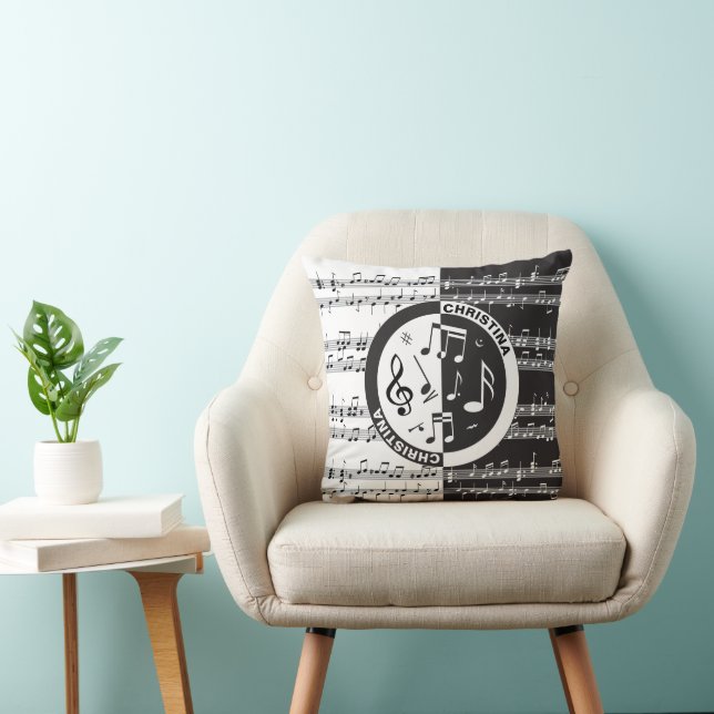 Personalized music score design throw pillow (Chair)