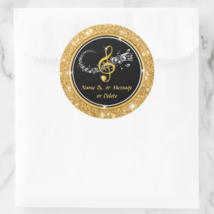 Personalized Music Stickers for Favors, Envelopes
