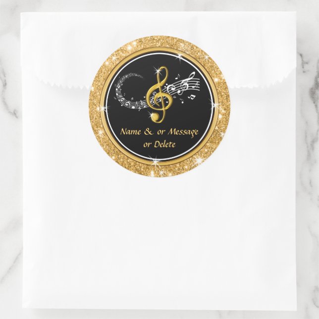 Personalized Music Stickers for Favours, Envelopes (Bag)