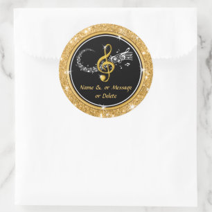 Personalized Music Stickers for Favours, Envelopes