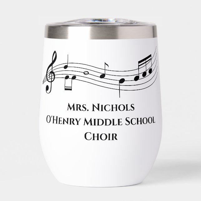 Personalized Music Teacher Musical Notes (Front)