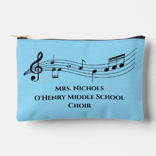 Personalized Music Teacher Musical Notes Accessory Pouch