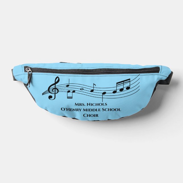 Personalized Music Teacher Musical Notes Fanny Pack (Lay Down)