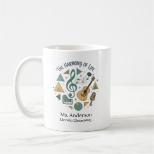 Personalized Music Teacher The Harmony of Life Coffee Mug