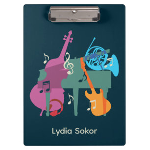 Personalized Music-Themed Clipboard