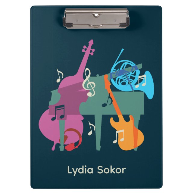 Personalized Music-Themed  Clipboard (Front)