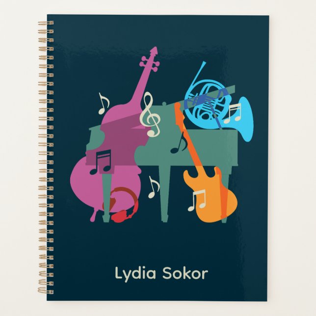 Personalized Music-Themed Planner (Front)