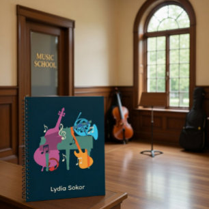 Personalized Music-Themed Planner Notebook